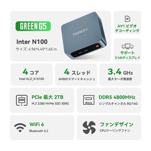 TRIGKEY ミニPC デュアル2.5G LAN インテル第12世代 N100 プロセッサー 