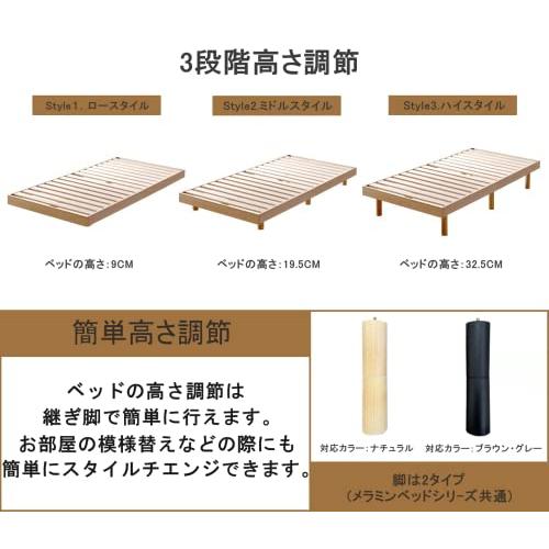 Major In Life ベッド ベッドフレーム すのこ 宮棚付き 木製 Major In Life ベッド ベッドフレーム すのこ 宮棚付き 木製