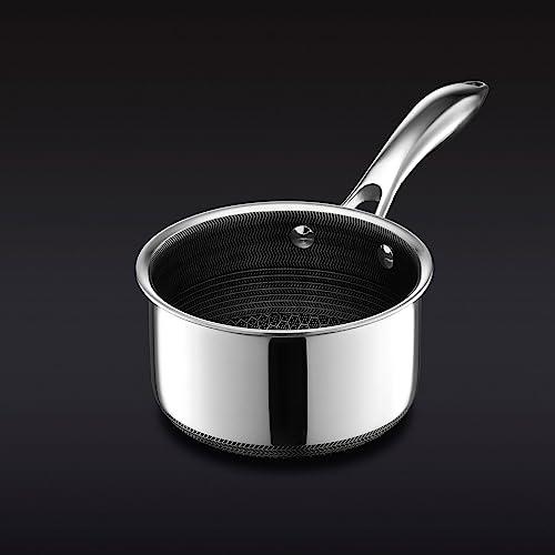 HexClad ハイブリッド ノンスティック 片手鍋 0.95L [焦げ付き HexClad ハイブリッド ノンスティック 片手鍋 0.95L [焦げ付き