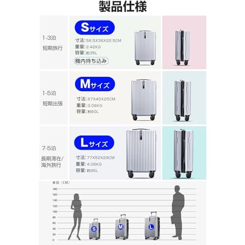 [ANYCOOL] スーツケース キャリーケース 超軽量 大容量 キャリーバッグ 耐衝撃 隠しフック機能 静音 360度回転 ダブルキャスター ファスナー式 TSAローク 旅行｜happyrich1524｜04