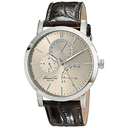 【日本産】 Cole 【並行輸入品】Kenneth New Brown Strap Leather Case Steel Stainless Quartz Men's York 腕時計
