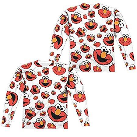 手数料安い Men's Pattern Face Elmo Street 【並行輸入品】Sesame All-Over White T-Shirt Print その他