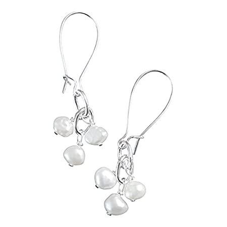 ★大人気商品★ 【並行輸入品】Handmade White Pearl Cluster Womens SilverTone Drop Earrings Beads by Betti ピアス
