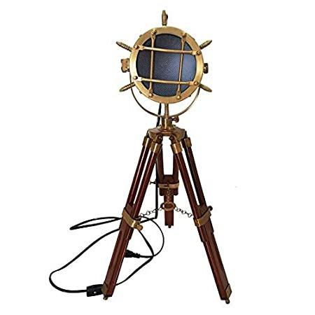 売れ筋がひ贈り物！ Antique Marine Tr＿並行輸入品 Stand with Searchlight Nautical Small Spotlight Lamp Desk オイルランプ