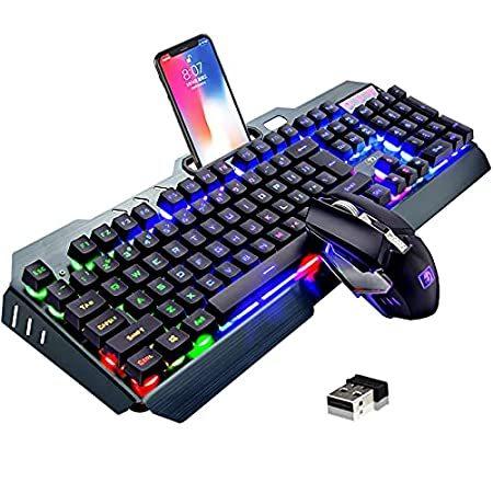 厳選した輸入品を販売中！【並行輸入品】Wireless Gaming Keyboard and Mouse,Rainbow Backlit Rechargeable Keyboard wi