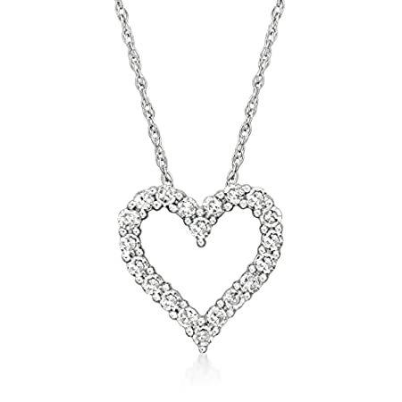 最新作の 【並行輸入品】Ross-Simons 0.25 ct. t.w. Diamond Heart Pendant Necklace in 14kt White Gold ネックレス、ペンダント