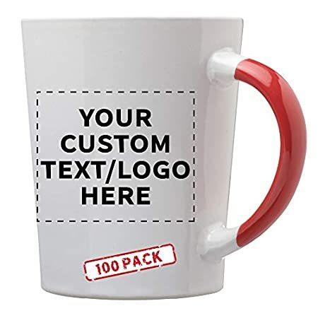 Custom Ceramic Latte Coffee Mugs by Albany 100 Pack Personalized Logo,