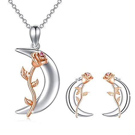 特別価格 【並行輸入品】Anniversary Jewelry Earring and Pendant Moon Crescent Silver Sterling Gifts ネックレス、ペンダント
