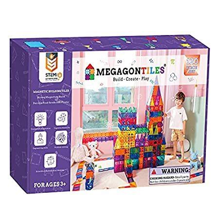【信頼】 【並行輸入品】MegagonTiles 120PCS Premium Magnetic Tiles| STEM AUTHENTICATED| Magnetic Bl ブロック