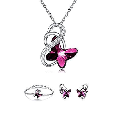 現品限り一斉値下げ！ Silver Sterling 【並行輸入品】AOBOCO Infinity , Bracelet & Earrings & Necklace Butterfly ネックレス、ペンダント