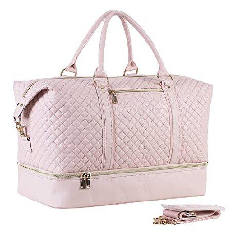 海外直輸入Travel Duffel Bags ,Weekender Overnight Bag with Shoe Pouch Large Carry On Bag Travel Tote Duffel Bag for Women (Pink)