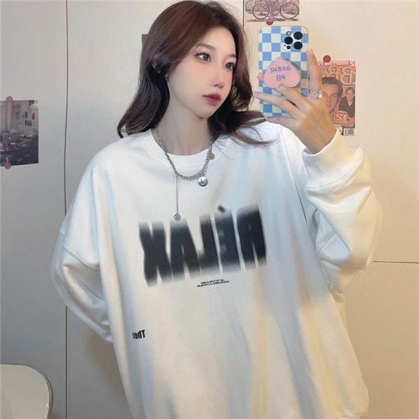 最大57 オフ トレーナー レディース 秋物 スウェットトレーナー 可愛い 女性 春秋トレーナー プリント 英語文字 ロゴ 韓国風 春秋 Syga Es