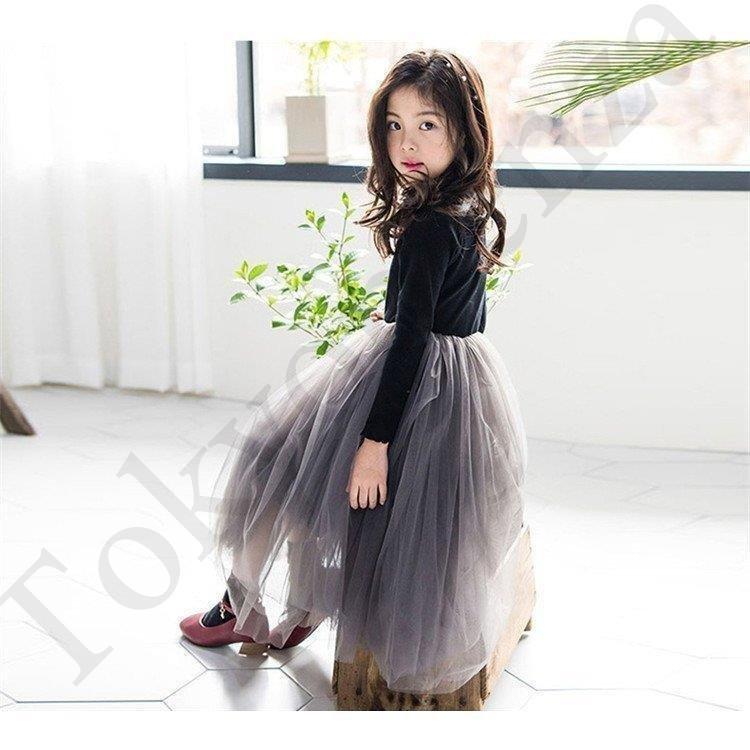 子どもドレス キッズワンピース ふわふわ チュールスカート ピアノ ベビー ボア 七五三 卒園式 可愛い 発表会 結婚式 長袖 韓国子供服 黒ワンピ Sale 92 Off ベビー