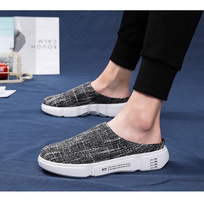 スニーカー メンズ スリッポン かかとなし 履きやすい シューズ ローカット 軽量 通気 おしゃれ スリッパ サボサンダル サマー靴 夏新作 在庫限り