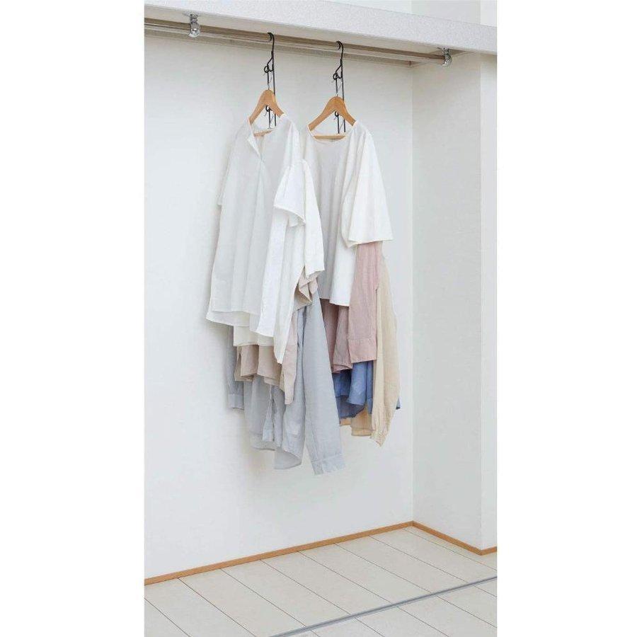 高評価! Belca 衣類収納 省スペースハンガー 2個入り 4連タイプ ブラック 幅5.6×奥行2.1×高さ49cm CH-SH2 収納 送料無料 Belca 衣類収納 クローゼット吊り下げハンガー 伸縮タイプ 幅49~79×奥行6.5×高さ97.7cm ブラック 収納力アップ ハン