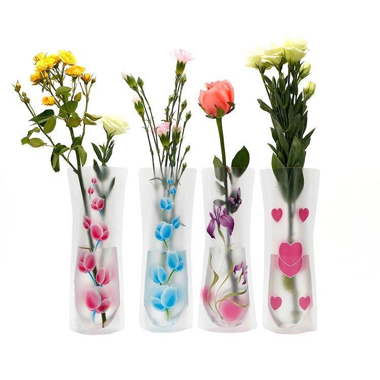 折り畳み花瓶 一輪挿し ビニール 花瓶 便利アイテム 楽々収納 4個セット Pd71 ハッピースマイル 通販 Yahoo ショッピング