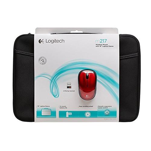 【限定販売】 Mouse Wireless Bundle 910-002139 Logitech M217 [並行輸入品] Sleeve 16” & Red ? マウス、トラックボール