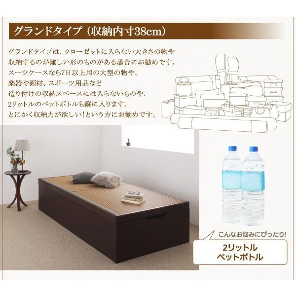 新品・当店売れ筋 組立設置付 畳ベッド シングルベッド 深さレギュラー 日本製・美草 大容量収納 跳ね上げ式ベッド