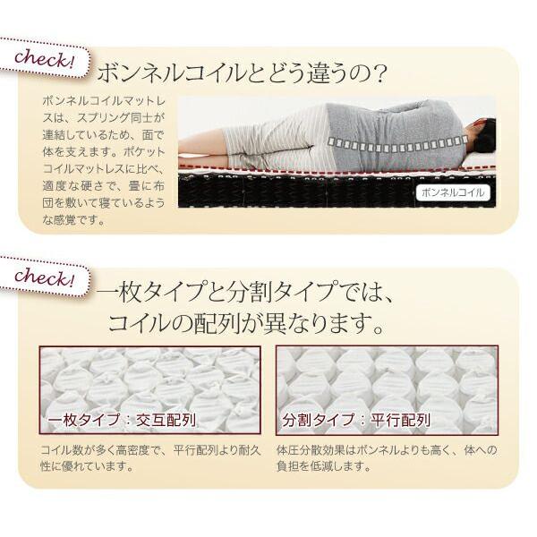 脚付きマットレスベット セミシングル 国産ポケットコイル やや硬め 脚30cm 【大型】 線径1.8mm