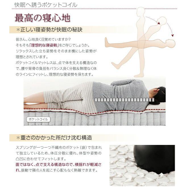 脚付きマットレスベット セミシングル 国産ポケットコイル やや硬め 脚30cm 【大型】 線径1.8mm