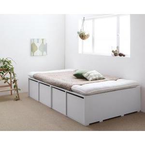 収納付きベッド セミダブルベッド 薄型スタンダードボンネルコイルマットレス付き 引出し4杯 ハイタイプ 引き出し収納 大容量収納ベッド