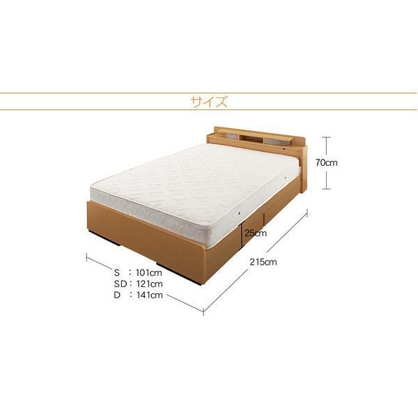 直営店販売 (SALE) 収納付きベッド シングルベッド ポケットコイルマットレス付き 照明・棚付き収納ベッド