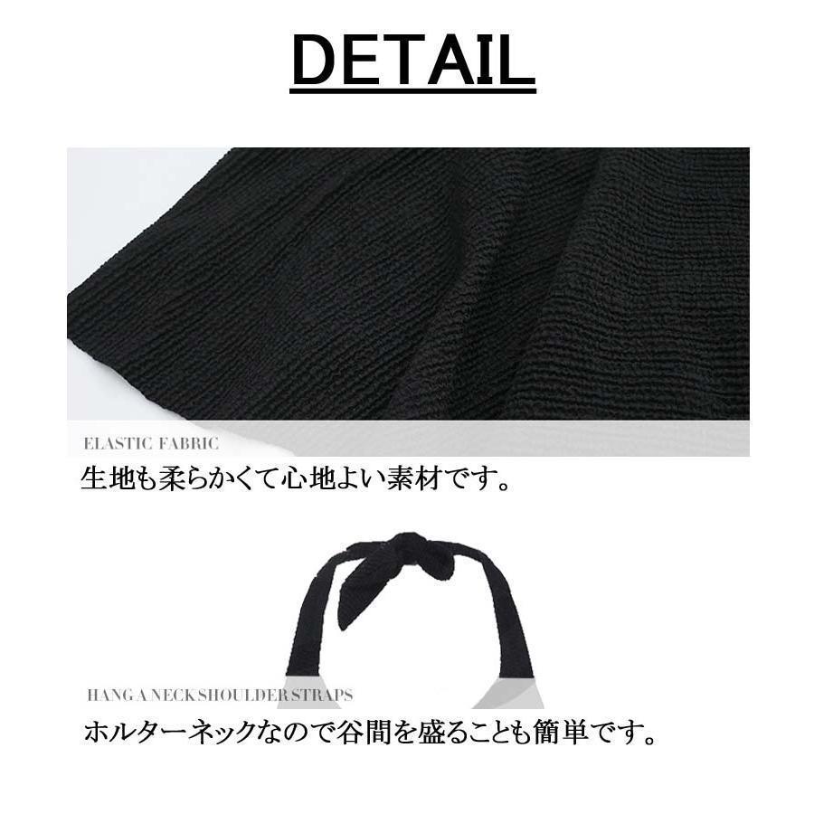 クロスデザインビキニ 水着 レディース 2点セット パッド付き ワイヤー入り 小胸 盛れる 谷間 ホルターネック スイムウエア ショートパンツ 体型カバー｜happyspiral-8888888｜10