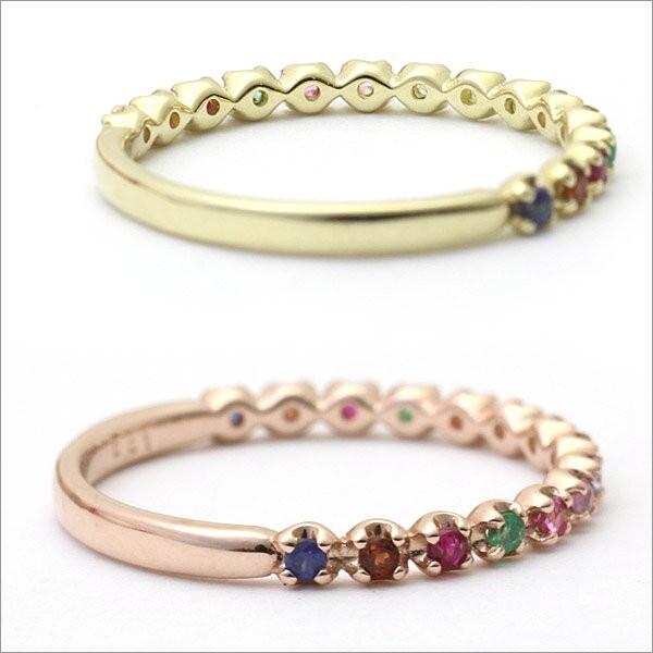 K10/K18 「Amulet」マルチカラー アミュレット エタニティ リング/指輪