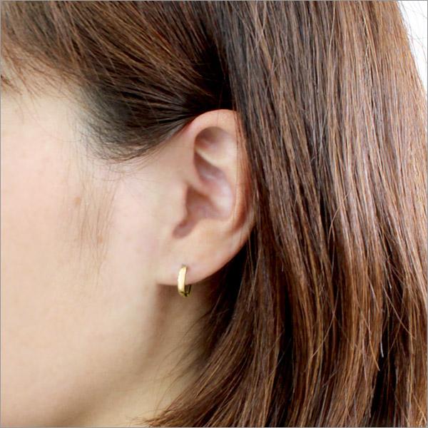 K10WG中折れ フープピアス エタニティ 約16mm/『large』 K10WG中折れ フープピアス エタニティ 約16mm/『large』