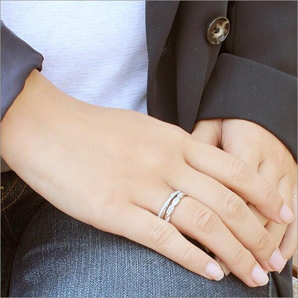 シルバー925 スワロフスキージルコニア リング“ウェーブ”ひねり/7号/9