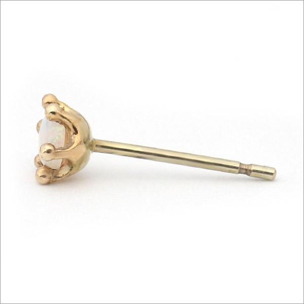 K10/K18 ミルククラウン オパール ピアス（キャッチ付）ピアス 