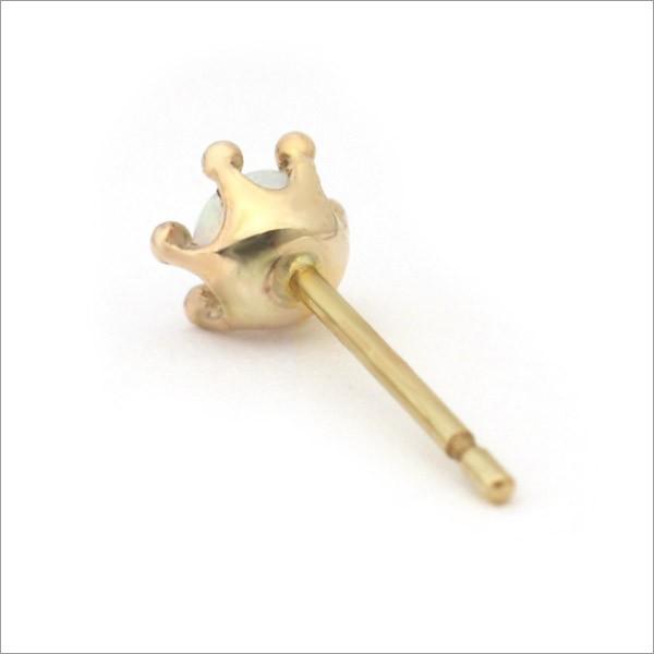 K10/K18 ミルククラウン オパール ピアス（キャッチ付）ピアス 