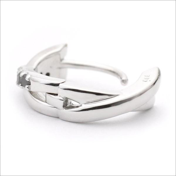 K10/K18 ブラックダイヤモンド 0.16ct 中折れ フープ ピアス /ダイヤ