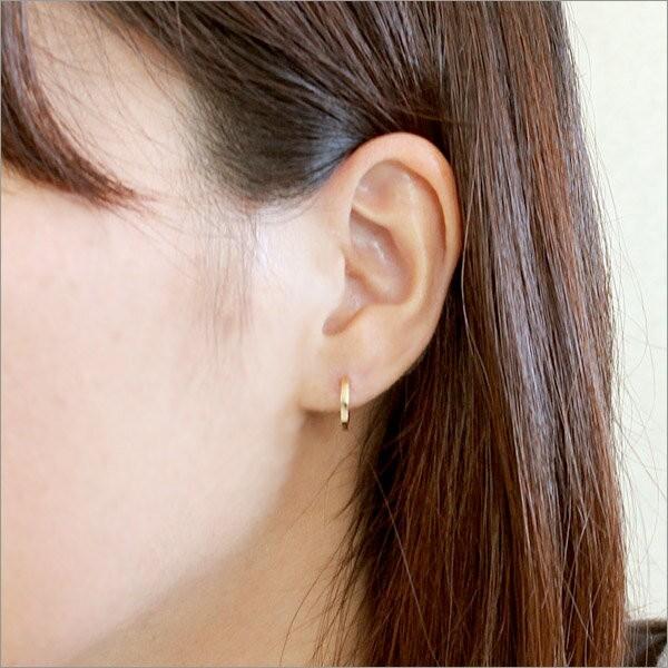 K10/K18 中折れ フープ ピアスフープピアス/中折れピアス/ゴールド