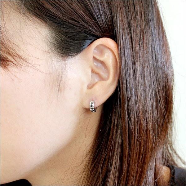K10/K18 ブラックダイヤモンド 0.3ct 中折れ フープ ピアス /ダイヤ