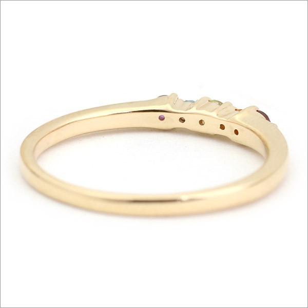 Five Stone Ring」K10/K18 マルチカラーリング/指輪/ゴールド/ピンク