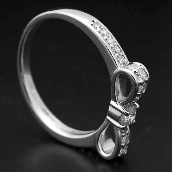 大人可愛いリボンモチーフK10/K18 ダイヤモンド 0.30ct リボン リング