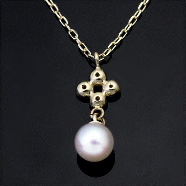 K10/K18 あこや真珠 ベビーパール ダイヤモンド ネックレス/ペンダント