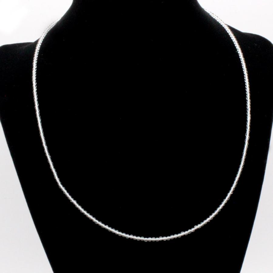 アウトレット 在庫限り 水晶 ネックレス 2mm 丸玉 45cm +5cm