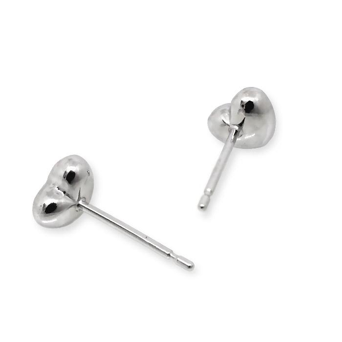 Pt900 プラチナ 5mm ハート 地金 スタッドピアス プチ 小さめ セカンド 