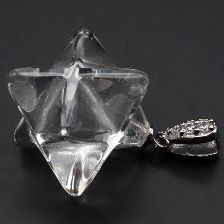 天然水晶×マカバスター】パワーストーン ペンダントトップ 約12mm