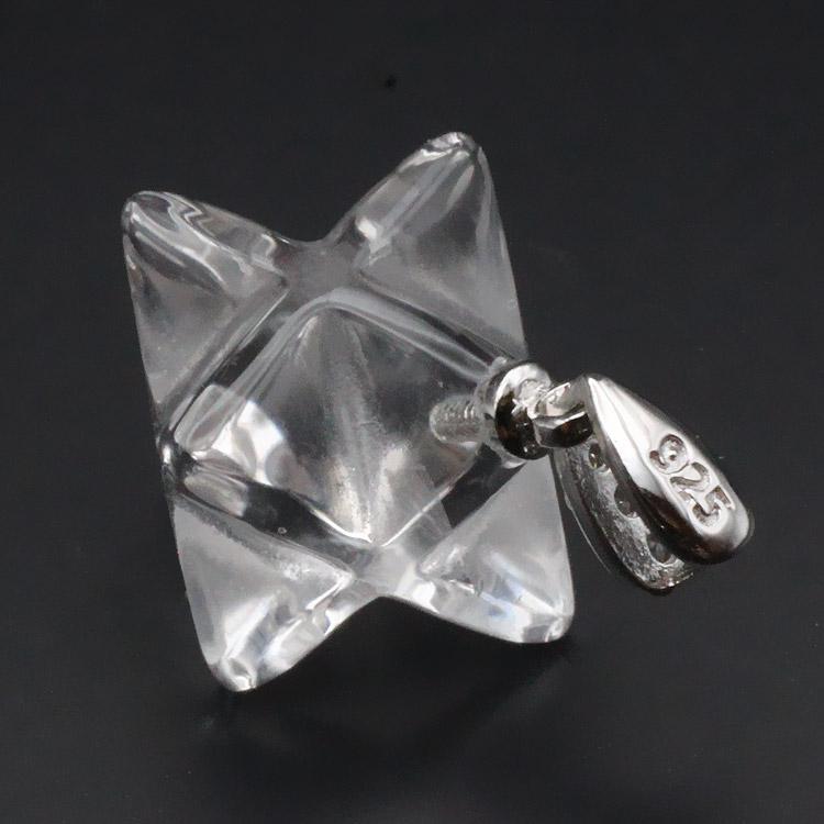 天然水晶×マカバスター】パワーストーン ペンダントトップ 約12mm