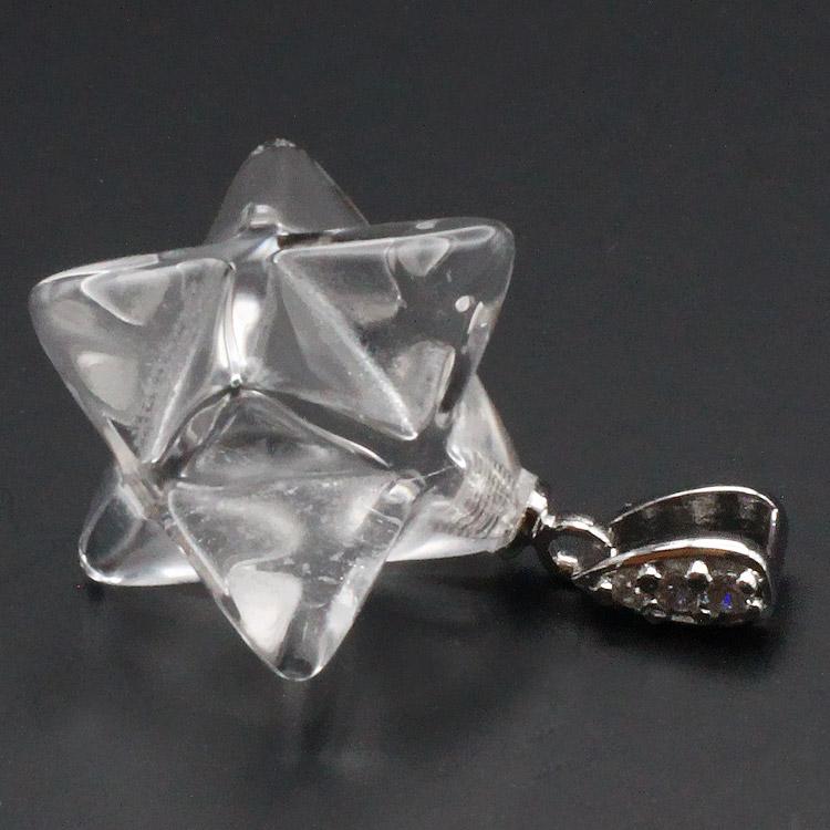 天然水晶×マカバスター】パワーストーン ペンダントトップ 約12mm