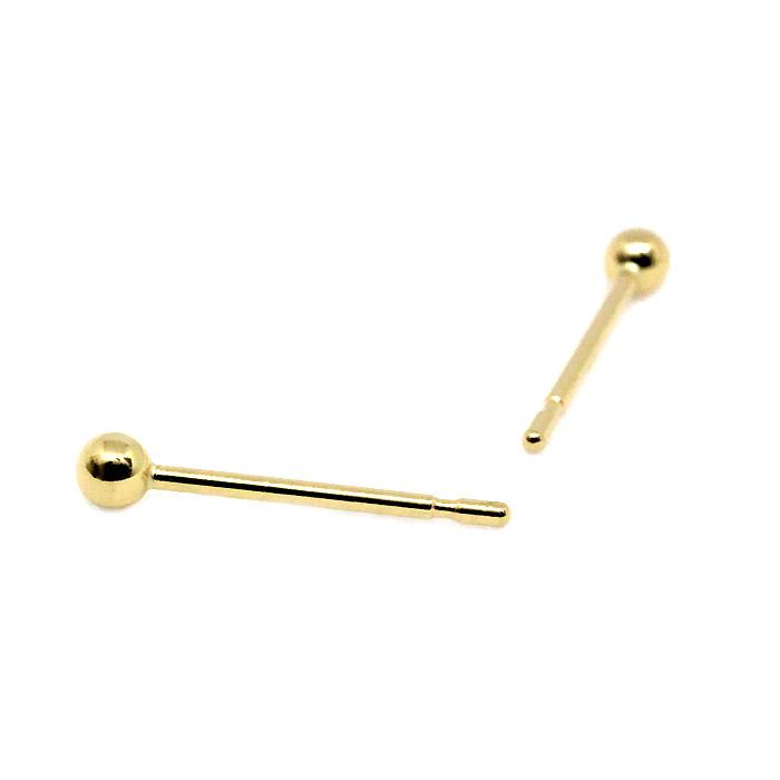 K18　ゴールド　2mm　丸玉　 地金　スタッドピアス/ラウンド/18金/小さめ/セカンドピアス/普段使い/オフィス/仕事/上品/シンプル/プレゼントの画像