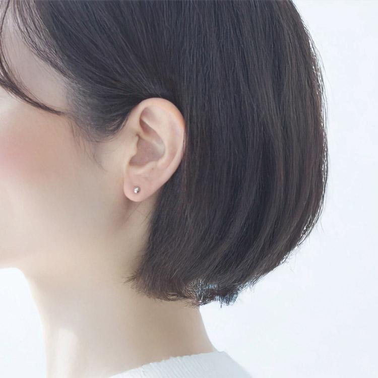 Pt900 プラチナ 4mm 丸玉 地金 スタッドピアス/ラウンド/白金/小さめ 