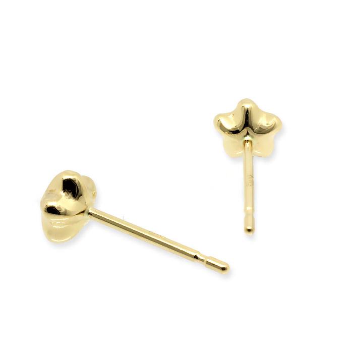 K18 ゴールド 4mm スター 星 地金 スタッドピアス/ほし/ホシ/18金 