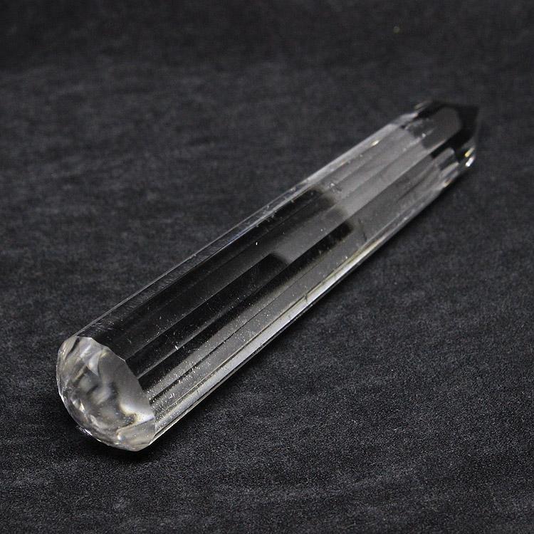 天然水晶 マッサージワンド ツボ押し マッサージ棒 カット水晶