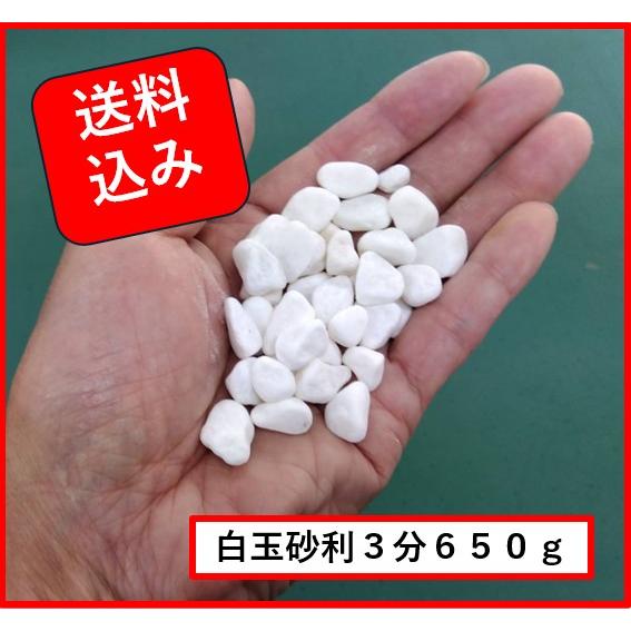 砂利 白 玉砂利 3分 7-15mm 650g 化粧石 防犯 防草 白玉石 敷石 水槽 