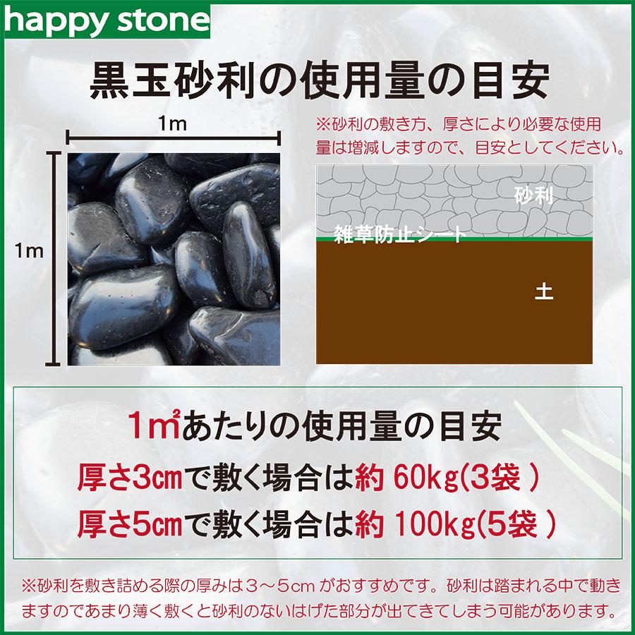 砂利 黒 玉砂利 彩光石 8分 25-45mm 20kg 光沢 丸石 黒玉石 じゃり 庭