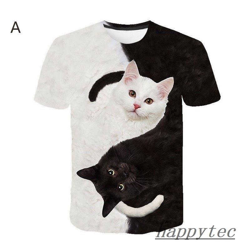 Tシャツ レディース イラスト 可愛い 3d 猫 Tシャツ 半袖 男女兼用 薄手 ねこ 白 レディース 面白 おもしろ かわいい トリックアート Hap ハッピーテック 通販 Yahoo ショッピング